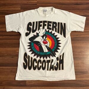 VTG 90’s Warner Bros. Jerry Leigh “Sufferin Succotash” Sylvester Shirt, Size: XL